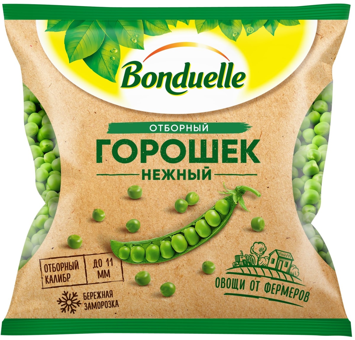 Горошек Bonduelle зеленый нежный быстрозамороженный 400г - купить с ...
