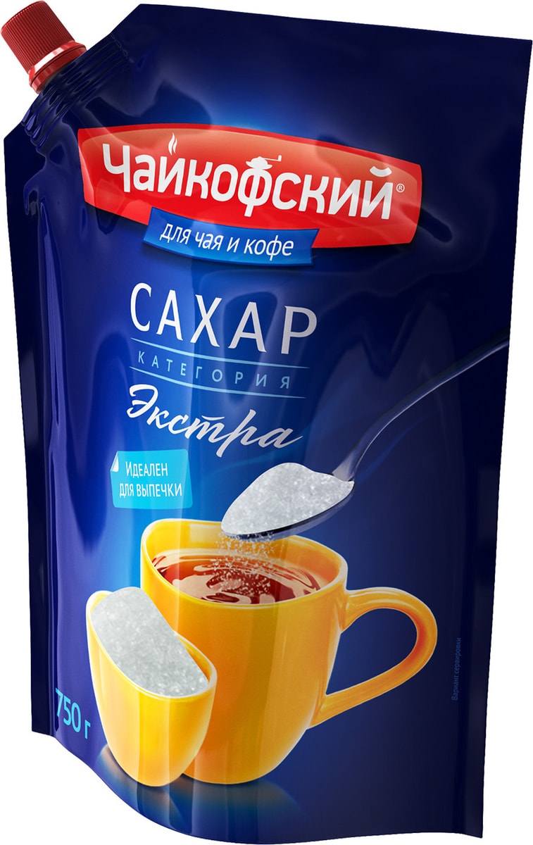 Сахар Чайкофский Экстра 750г - купить с доставкой в Vprok.ru ...