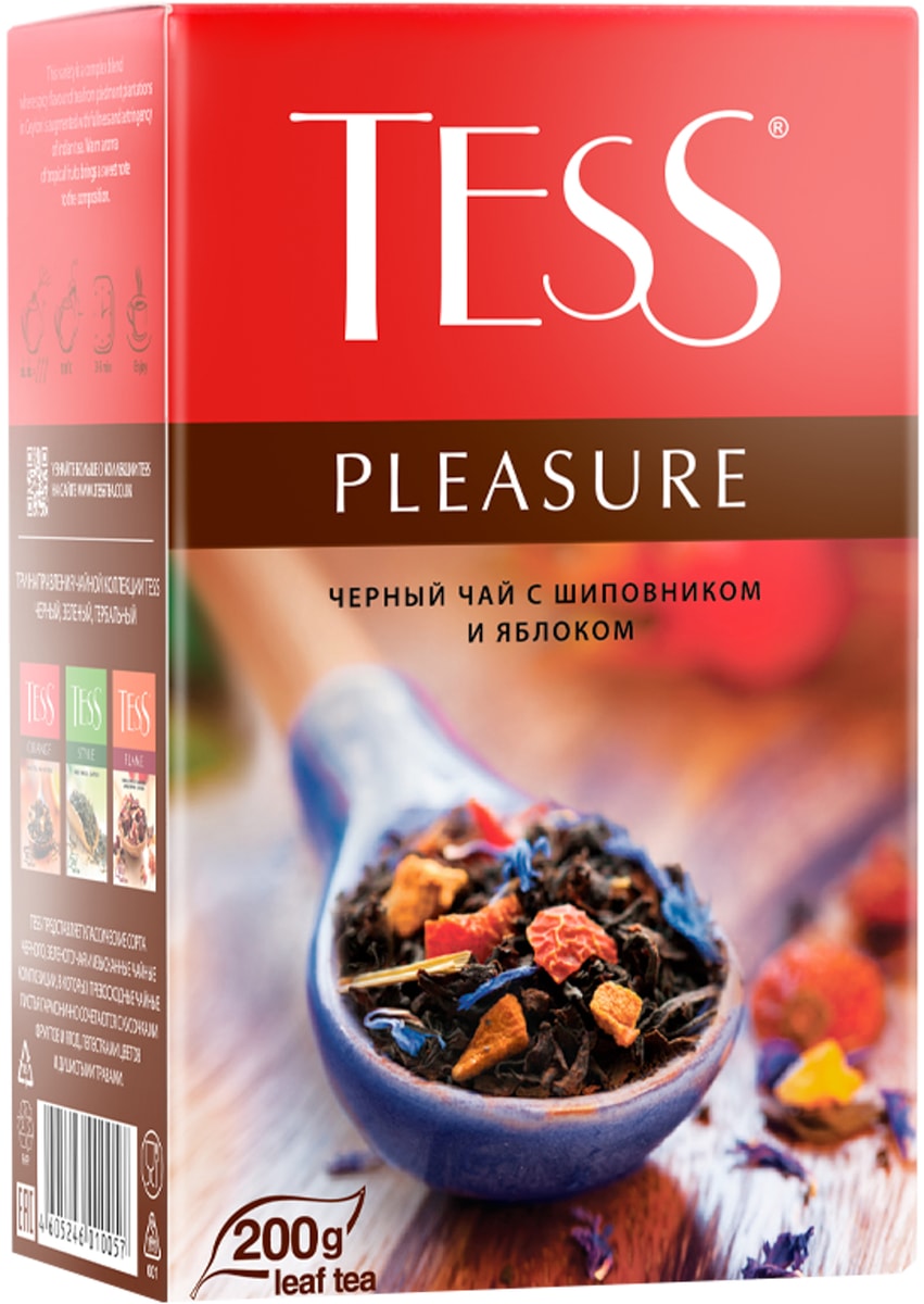 Чай черный Tess Pleasure c шиповником и яблоком 200г - купить с ...