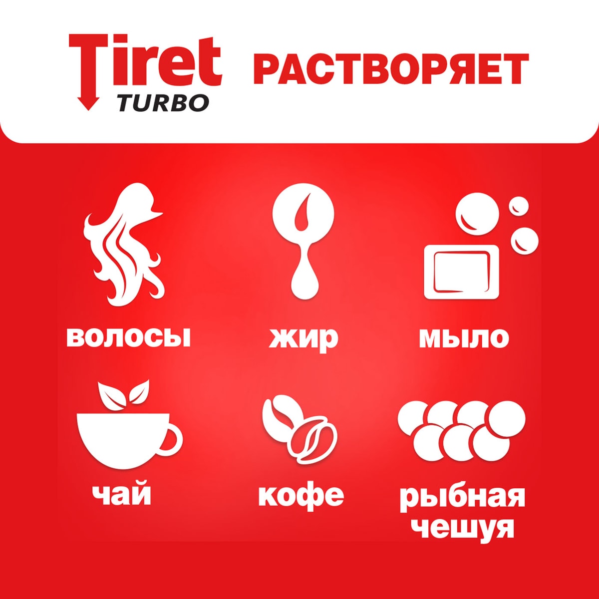Гель для устранения засоров Tiret Turbo 1л - купить с доставкой в Vprok ...