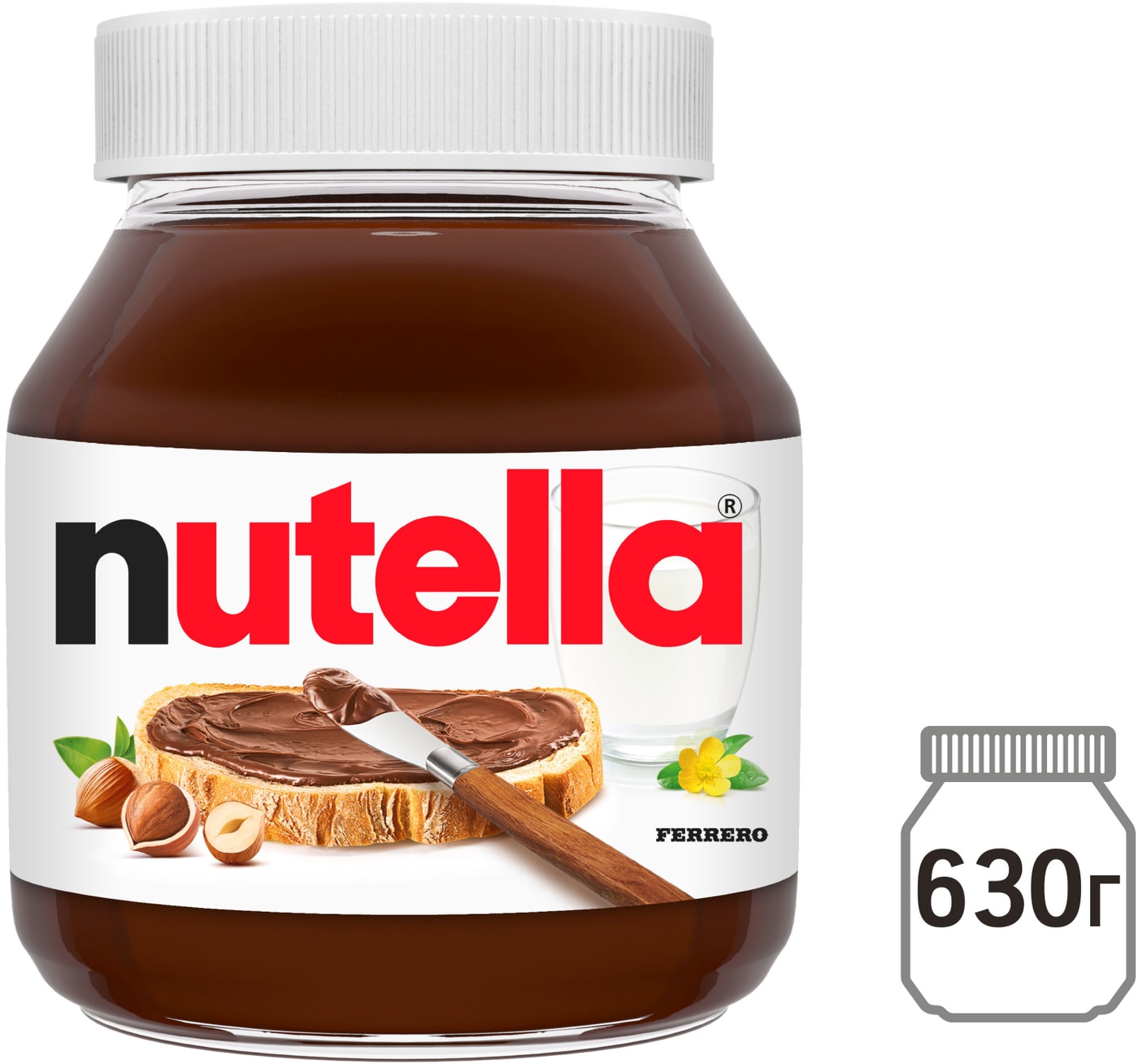 Изображение товара Паста Nutella ореховая с добавлением какао 630г