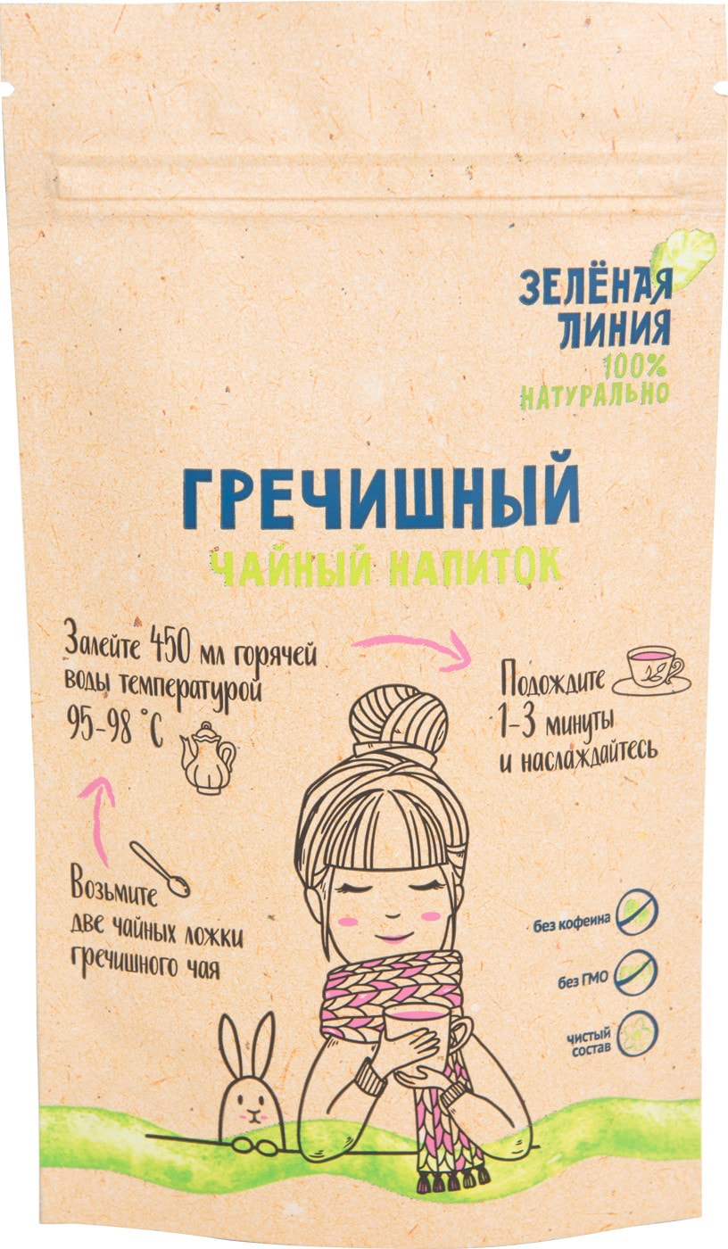 Изображение товара Напиток чайный Зеленая линия Гречишный 100г