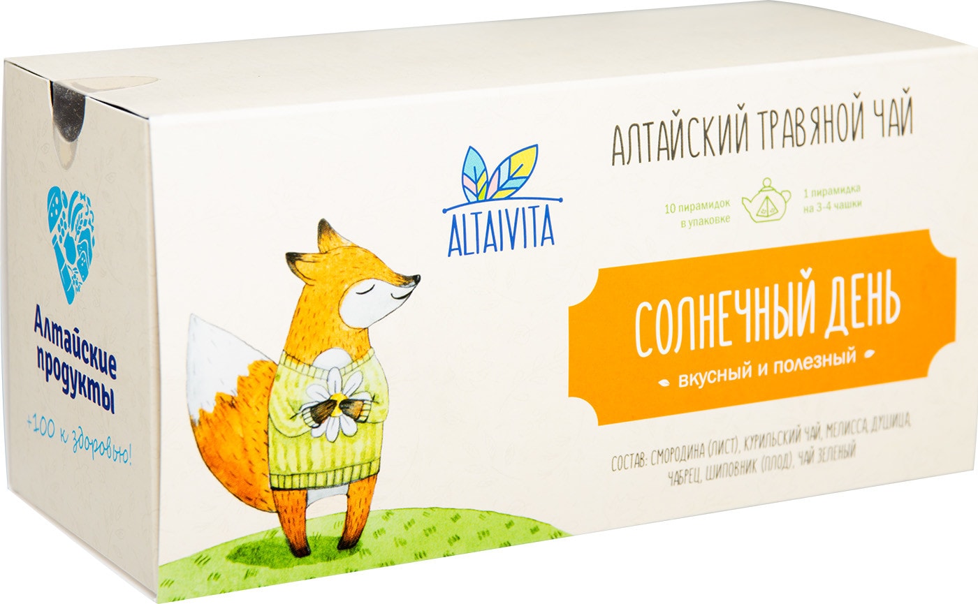 Изображение товара Чай травяной AltaiVita Солнечный день Вкусный и Полезный 10*4г