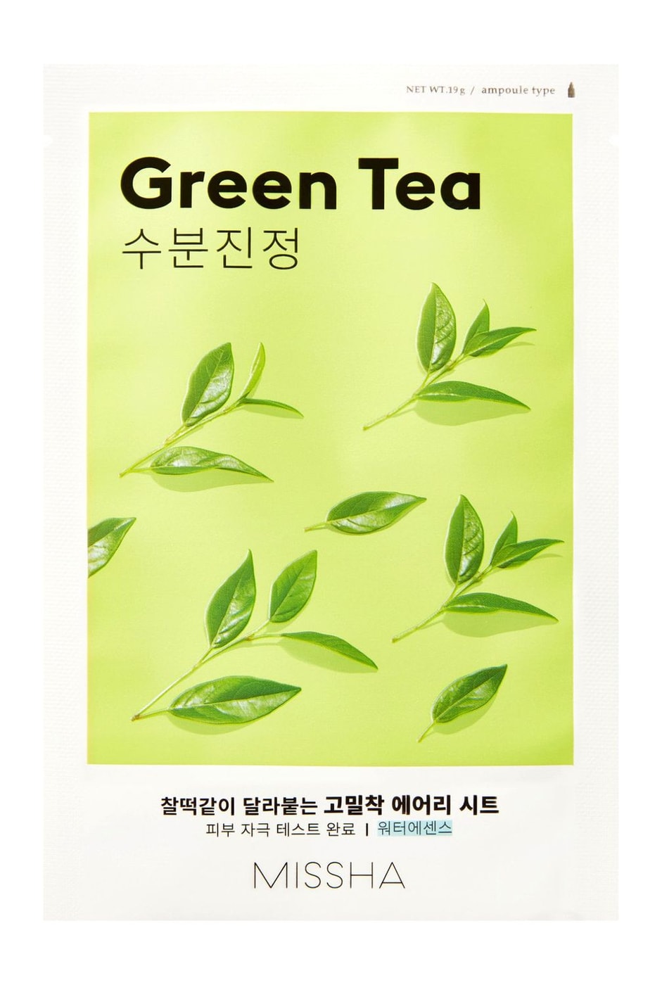 Изображение товара Missha Airy Fit Sheet Mask Green Tea успокаивающая с экстрактом зелёного чая 20мл