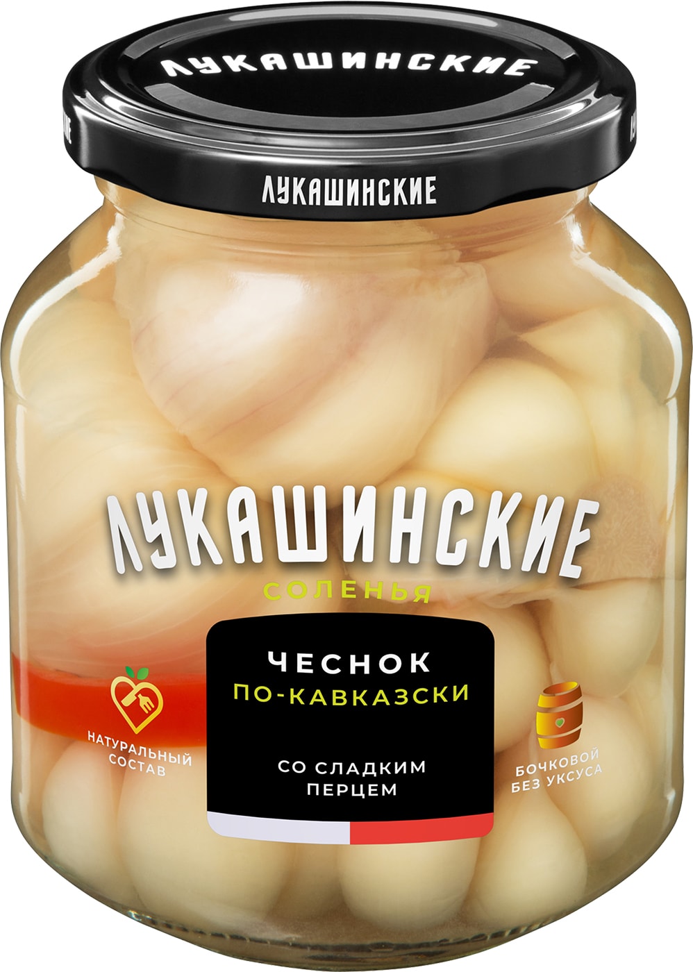 Изображение товара Чеснок Лукашинские соленый бочковой по-кавказски 340г