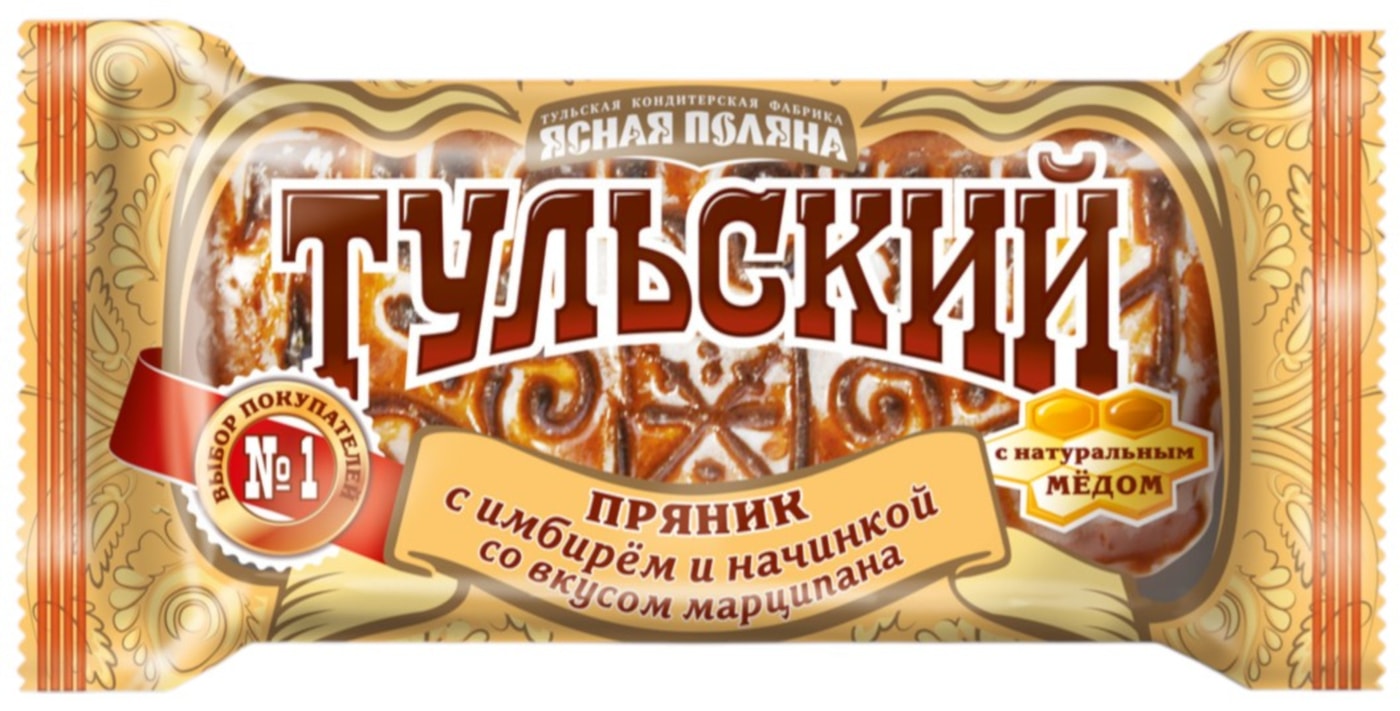 Изображение товара Пряник Ясная Поляна Тульский с имбирем и марципаном 130г