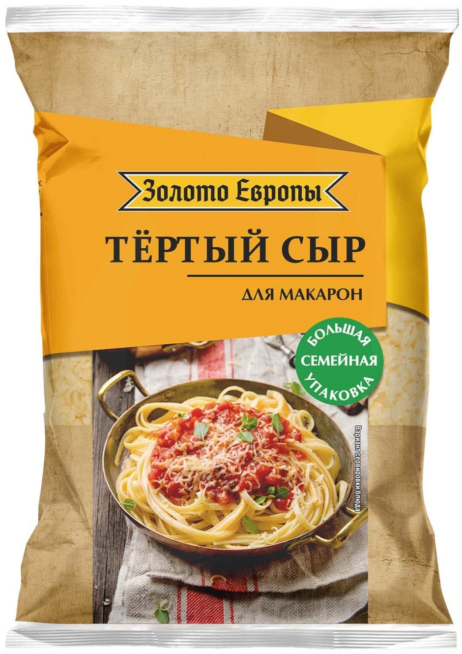 Изображение товара Сыр Золото Европы Тертый 45% 300г для макарон и пиццы