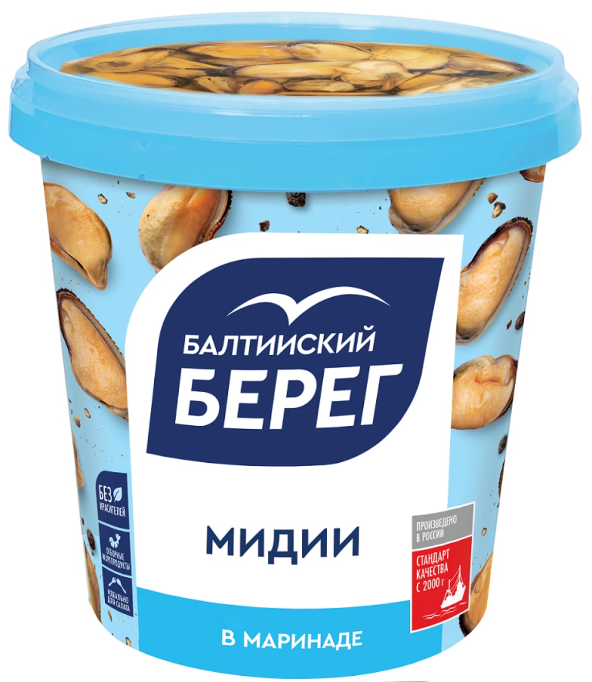 Изображение товара Мясо мидии Балтийский Берег в маринаде 390 г, натуральный морепродукт