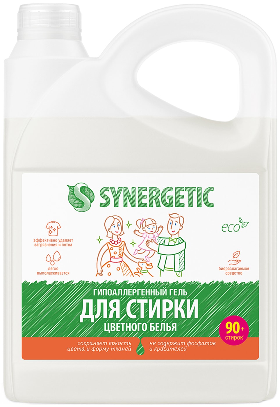 Изображение товара Гель для стирки Synergetic цветного белья 2.75л