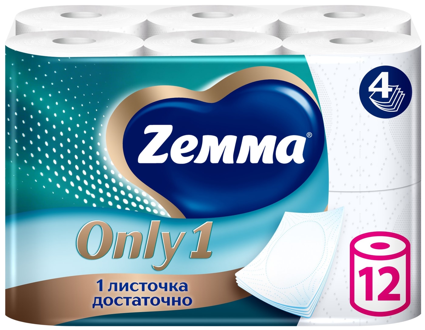 Изображение товара Туалетная бумага Zemma Only1 4 слоя, 12 рулонов, мягкость и прочность Изображение товара Туалетная бумага Zemma Only1 4 слоя, 12 рулонов, мягкость и прочность