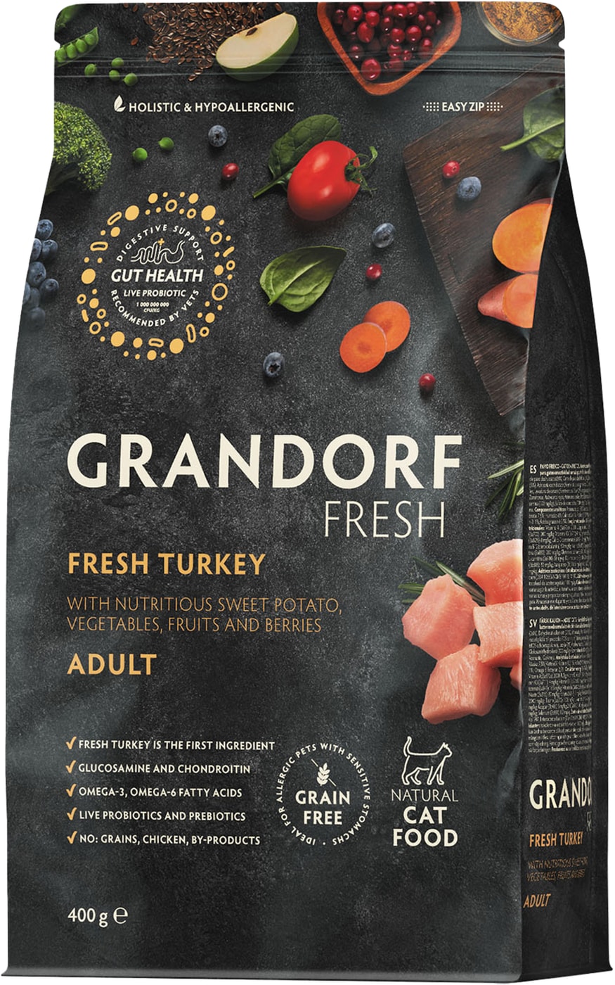 Изображение товара Сухой корм для кошек Grandorf Fresh Cat Adult Свежее мясо индейки с бататом 400г