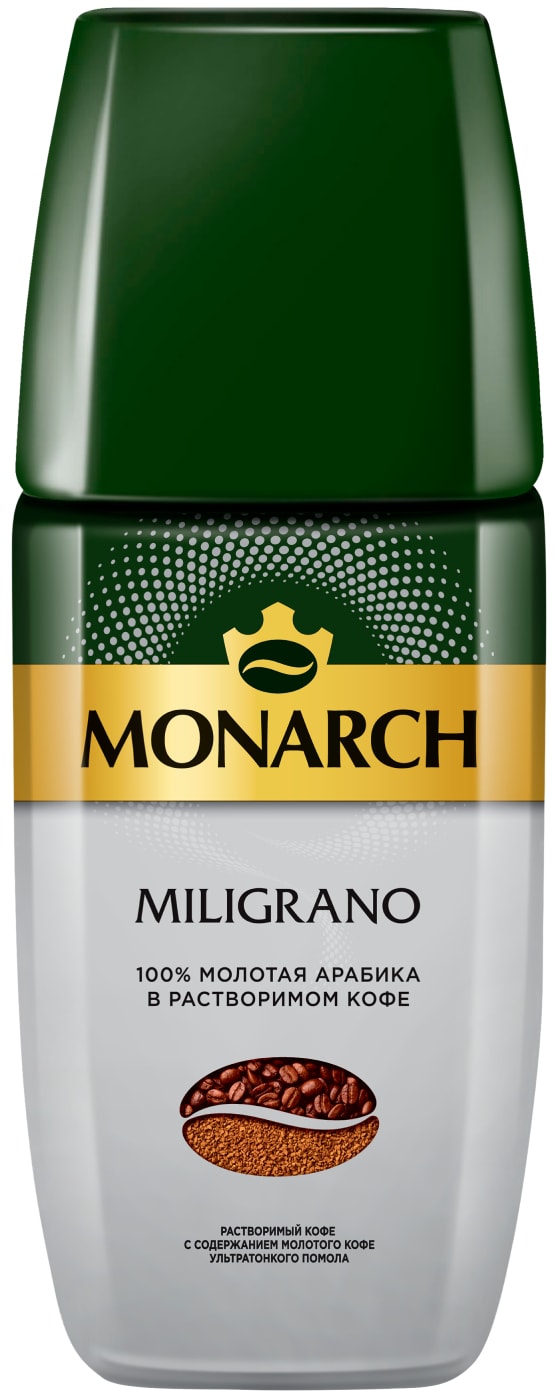 Изображение товара Кофе растворимый Monarch Miligrano c добавлением молотого 160г в стеклянной банке