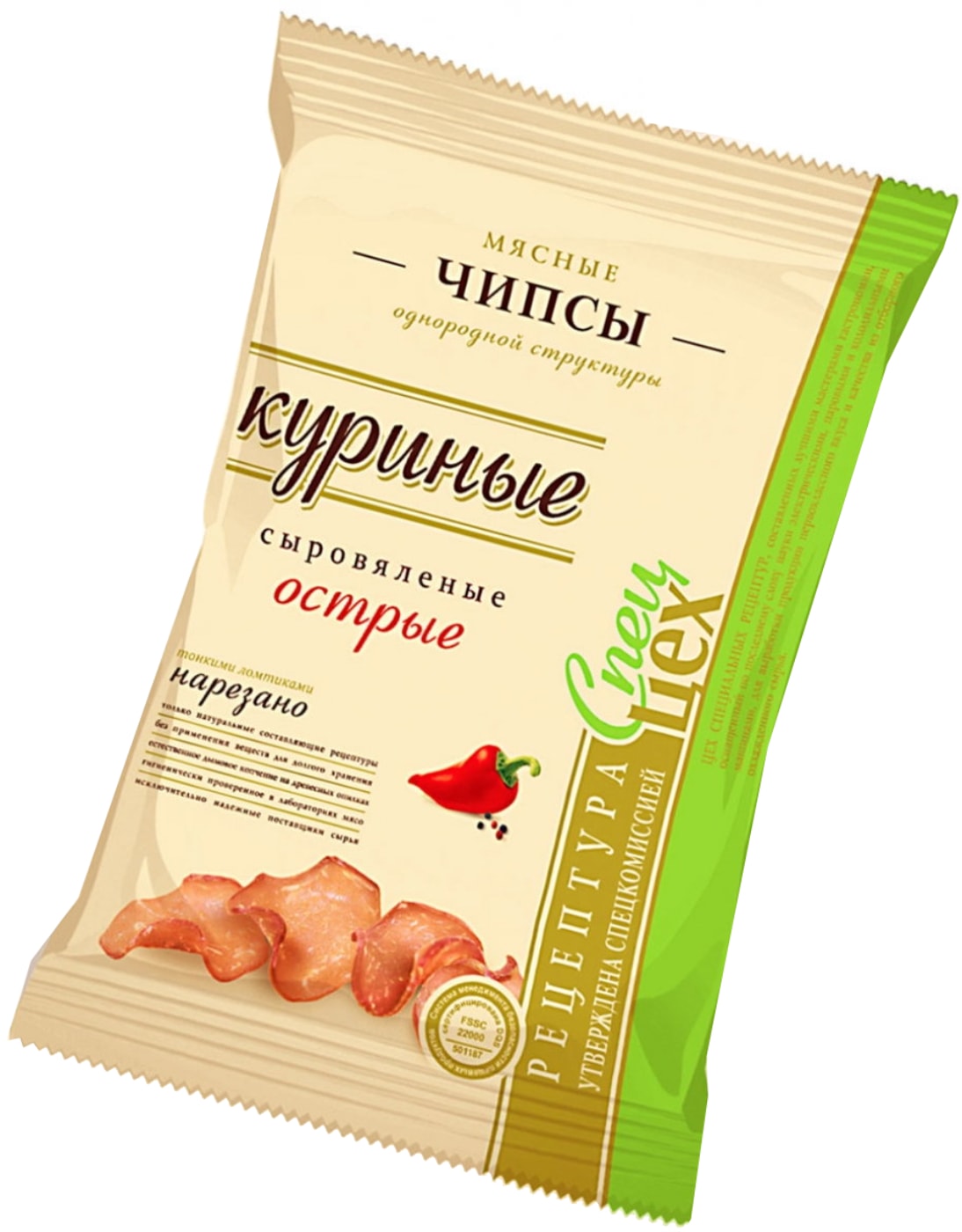 Изображение товара Чипсы Егорьевская мясные куриные сыровяленые острые 25г