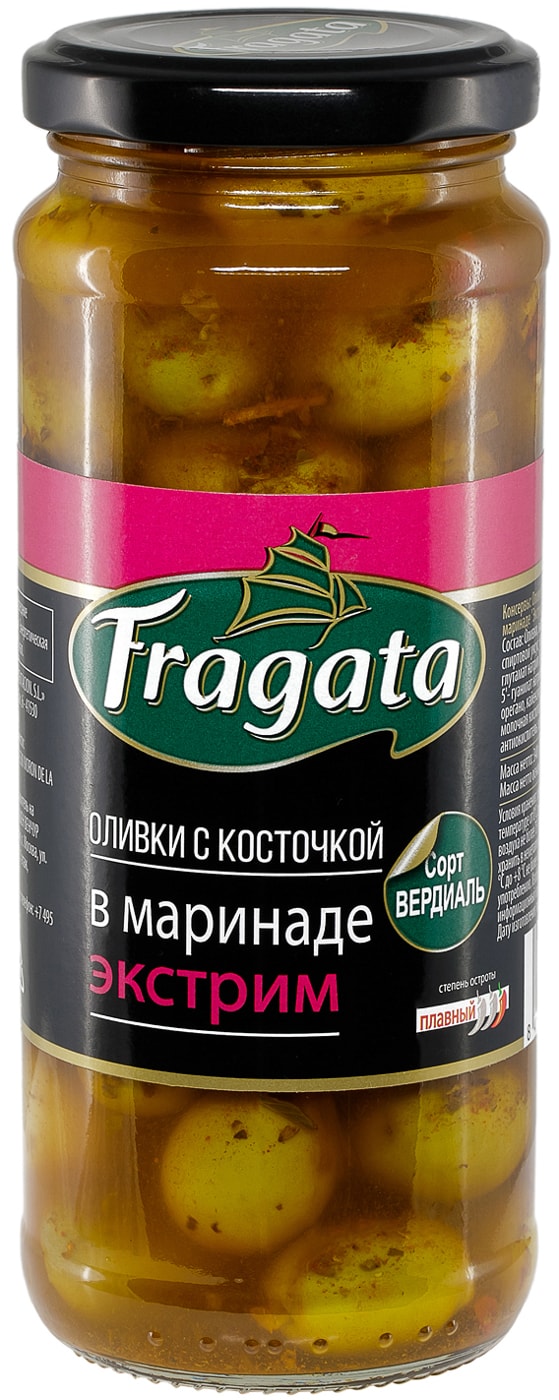 Изображение товара Оливки Fragata в маринаде Экстрим 340г