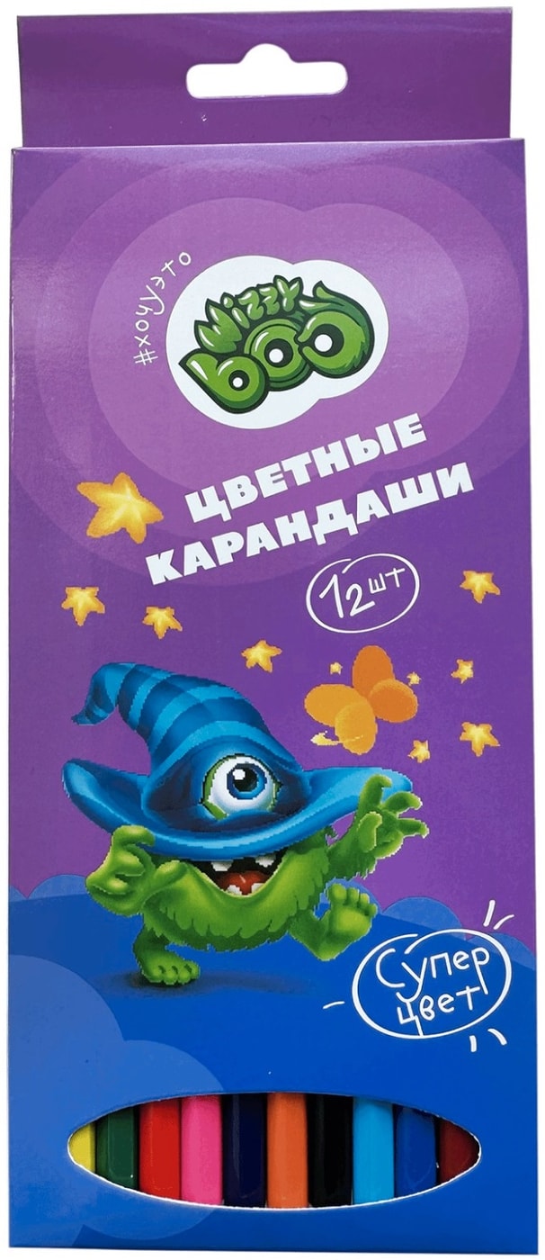 Изображение товара Набор цветных карандашей Wizzy Boo пластиковые 12шт