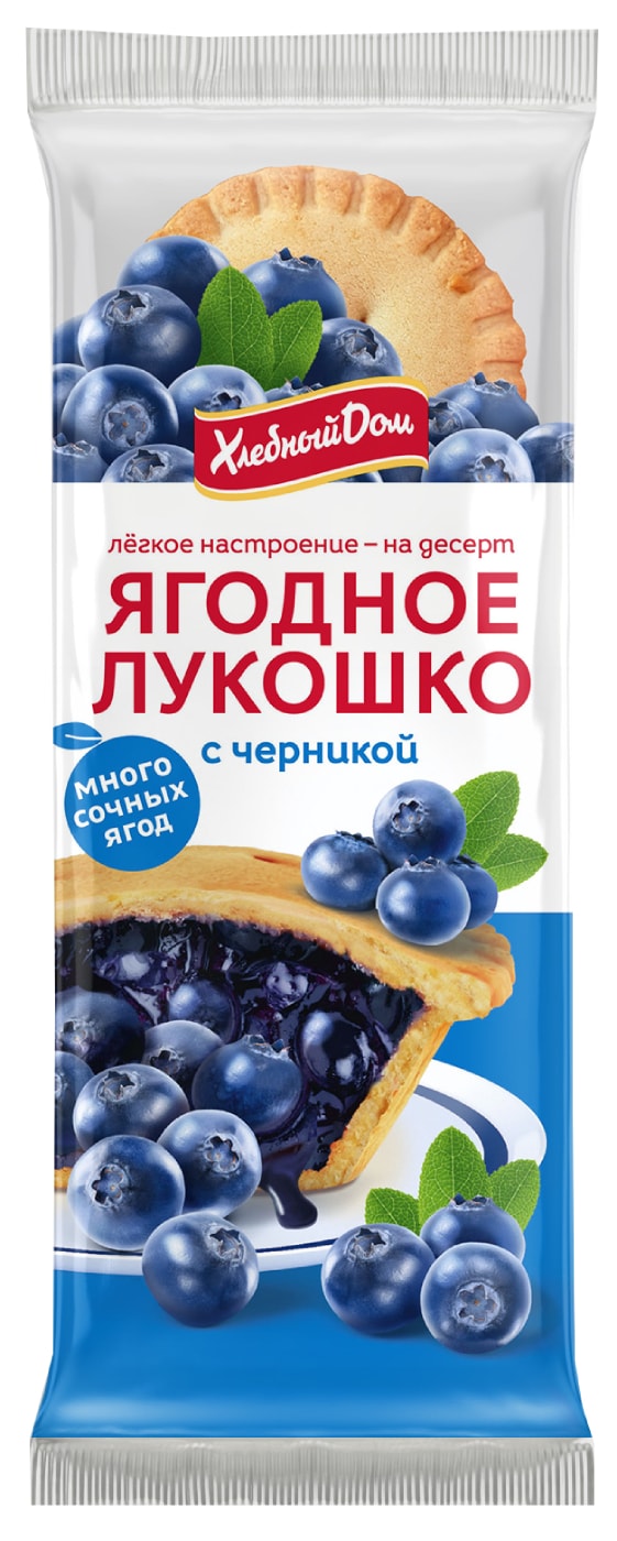 Изображение товара Кекс Хлебный Дом Ягодное Лукошко с черникой 2шт*70г 