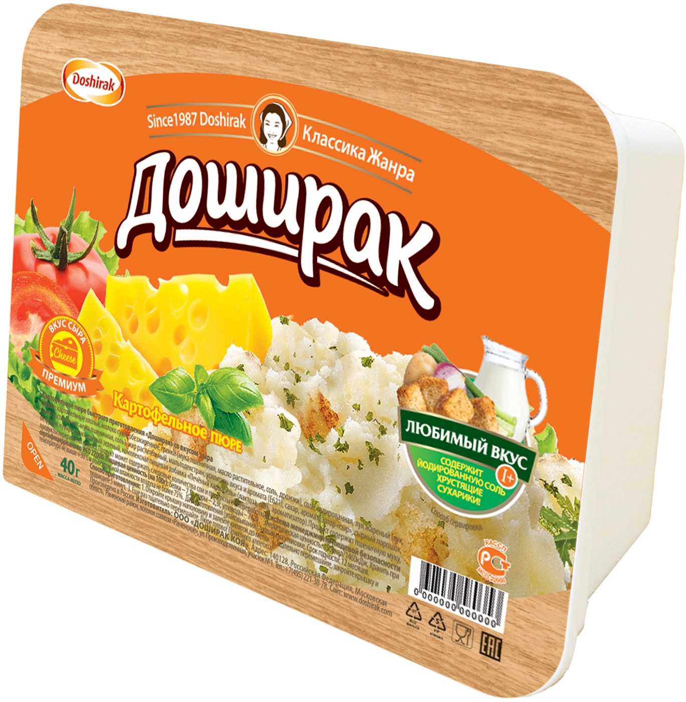 Изображение товара Пюре Доширак Премиум картофельное со вкусом сыра 40г