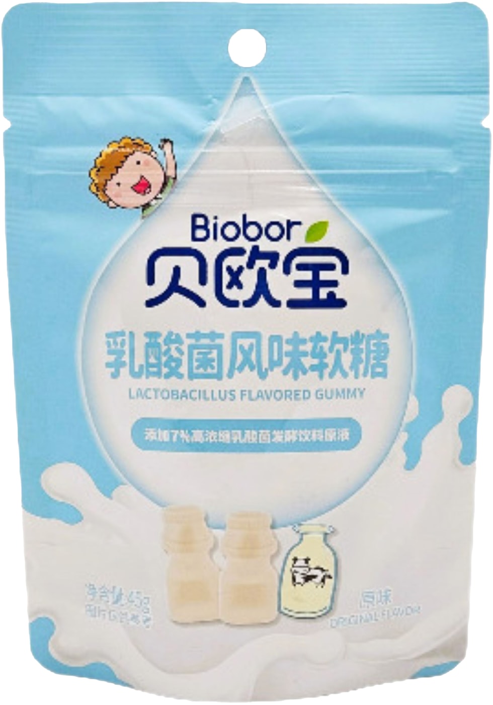 Изображение товара Мармелад Biobor жевательный с лактобактериями натуральный вкус 45г