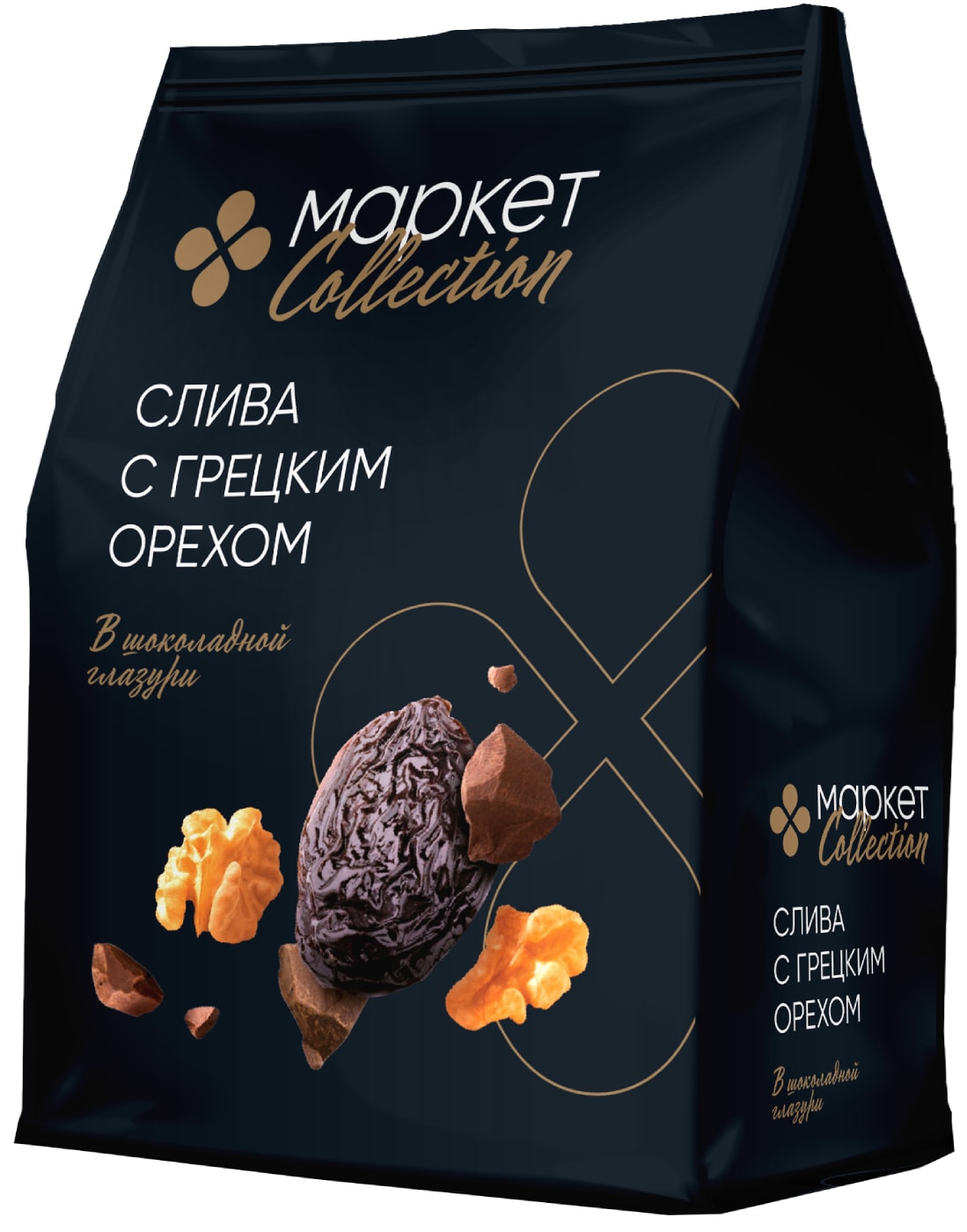 Изображение товара Слива Маркет Collection в шоколадной глазури с грецким орехом 180г
