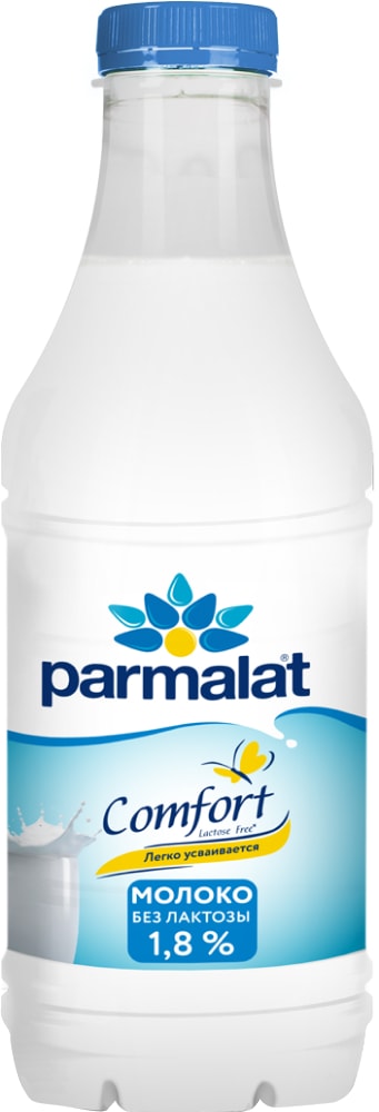 Изображение товара Молоко Parmalat Comfort пастеризованное безлактозное 1.8% 900мл