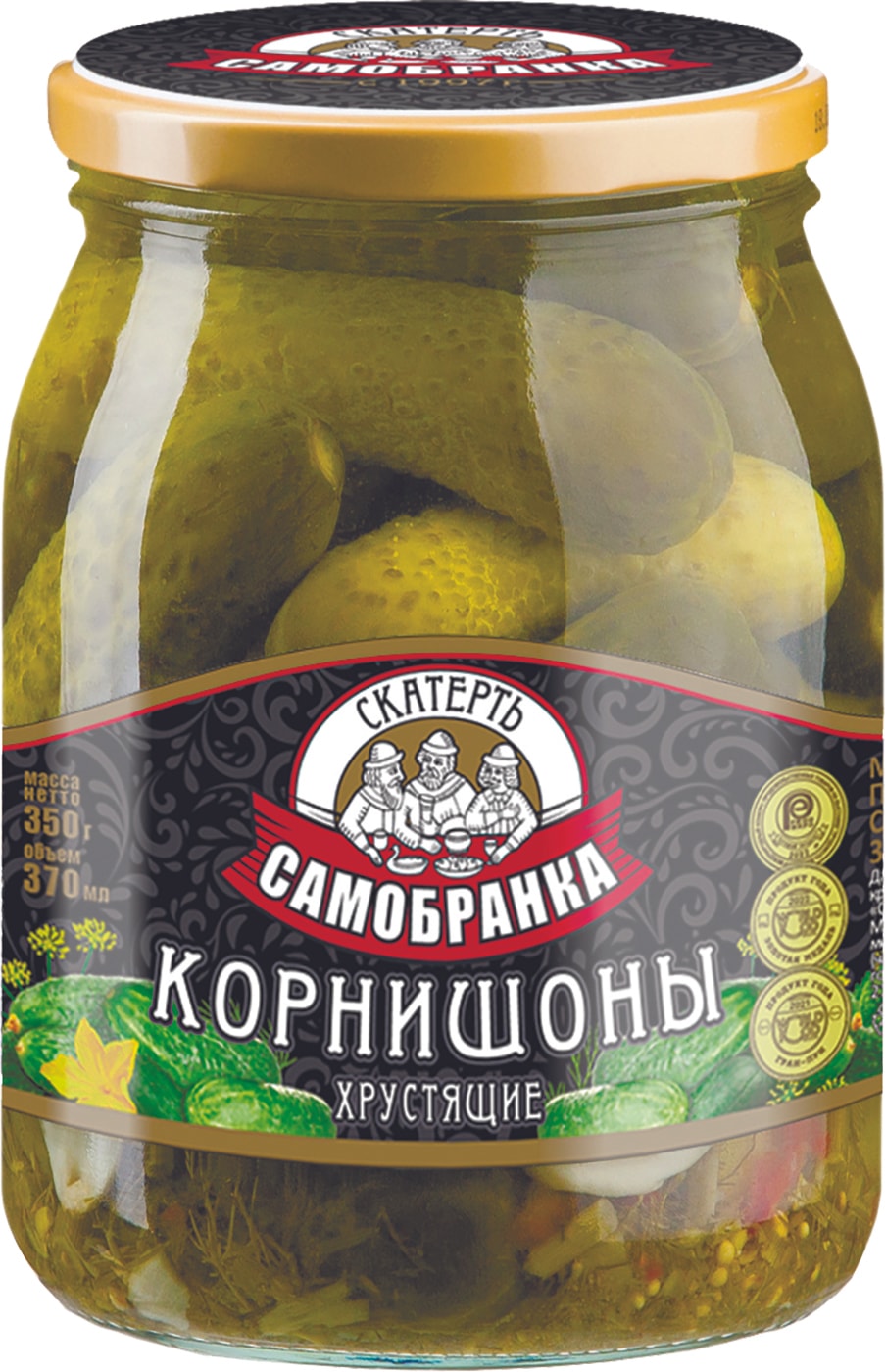 Изображение товара Маринованные корнишоны Скатерть-самобранка 370 мл хрустящие и ароматные