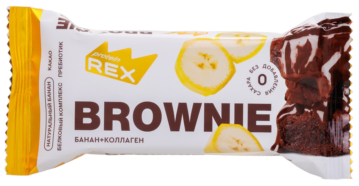 Изображение товара Батончик ProteinRex Банан-Коллаген 50г — протеиновый батончик с коллагеном