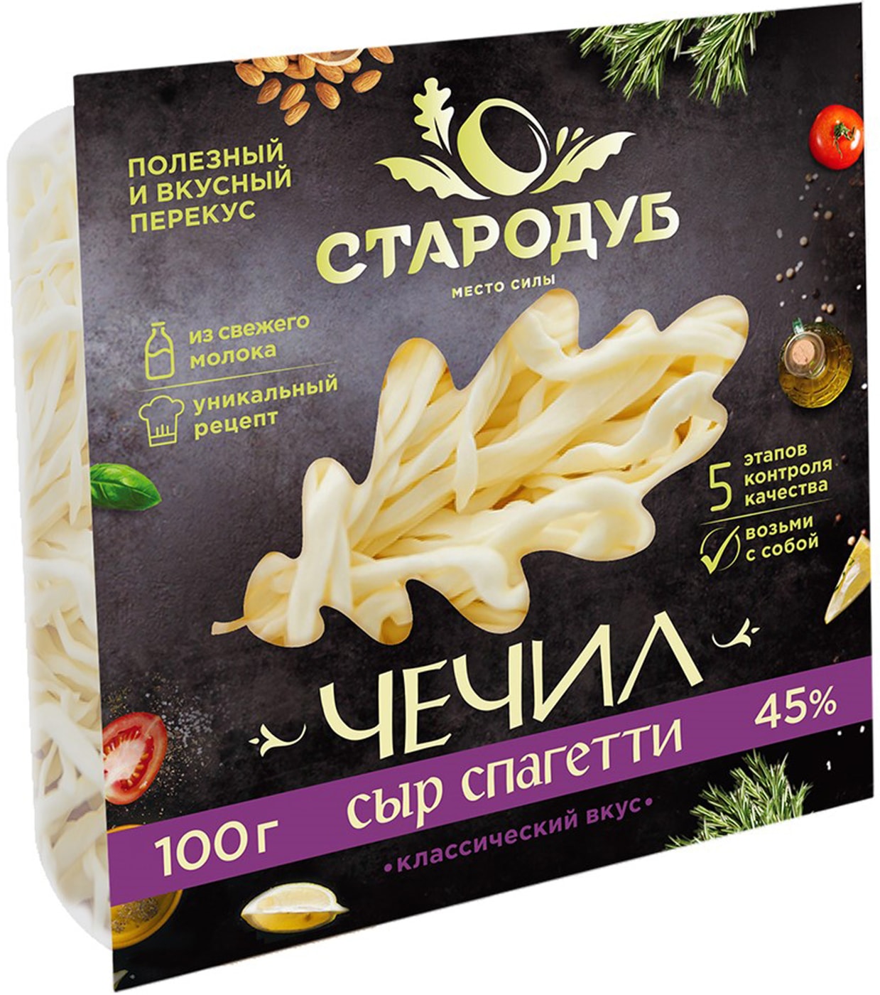Изображение товара Сыр Стародуб Чечил спагетти 45% 100г