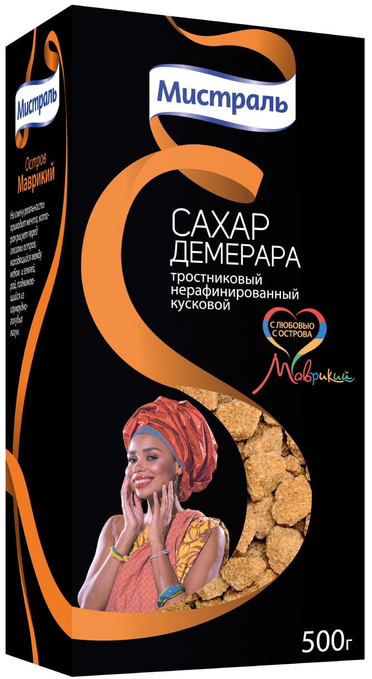 Изображение товара Сахар Мистраль Демерара тростниковый кусковой 500 г