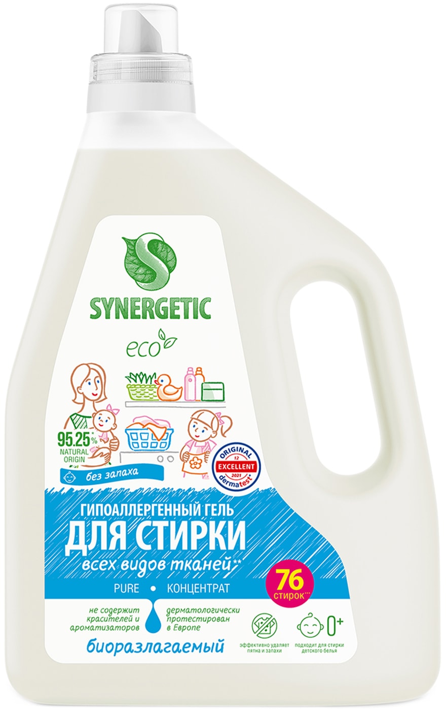Изображение товара Гель для стирки Synergetic Pure для всех видов тканей 2.28л