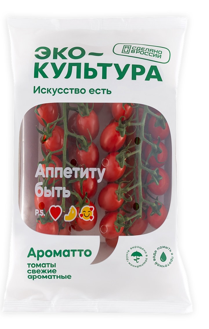 Изображение товара Помидоры Черри Экокультура на ветке Ароматто 500г сливовидные