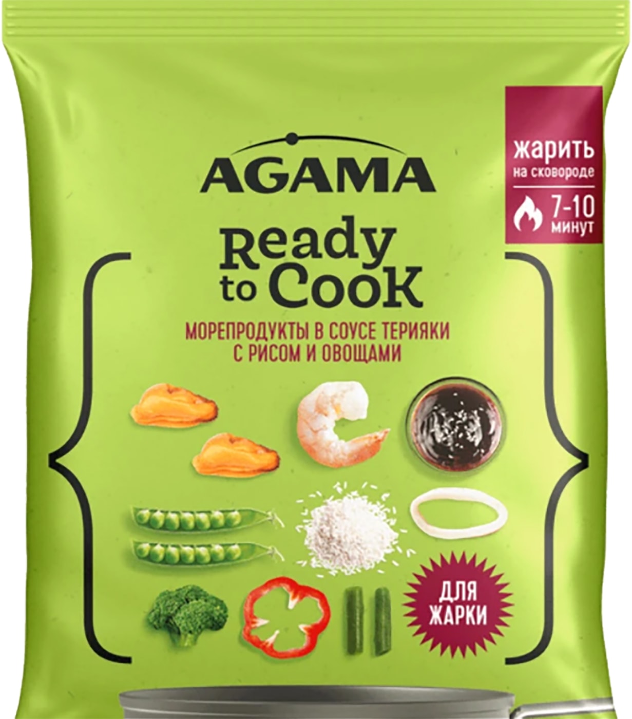 Изображение товара Морепродукты Agama в соусе терияки с рисом и овощами 320г