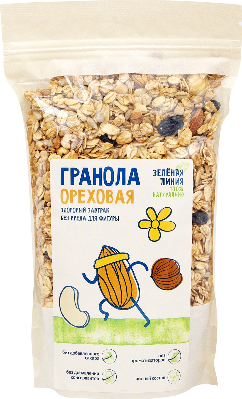 Изображение товара Гранола Зеленая линия Ореховая 300г