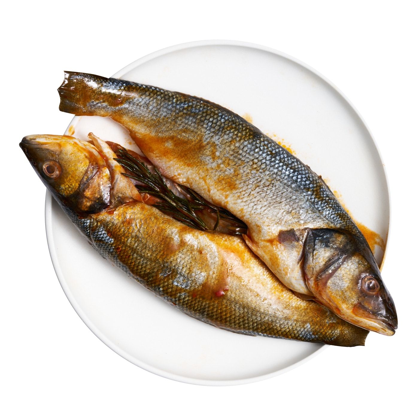 Изображение товара Сибас тушка потрошеная в маринаде 400-600 г для гриля и запекания