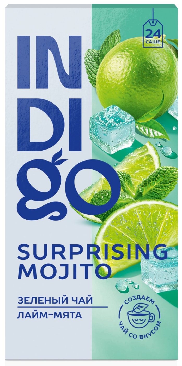 Изображение товара Зеленый чай Indigo Surprising Mojito 24 пакета по 1.6 г для бодрости и свежести