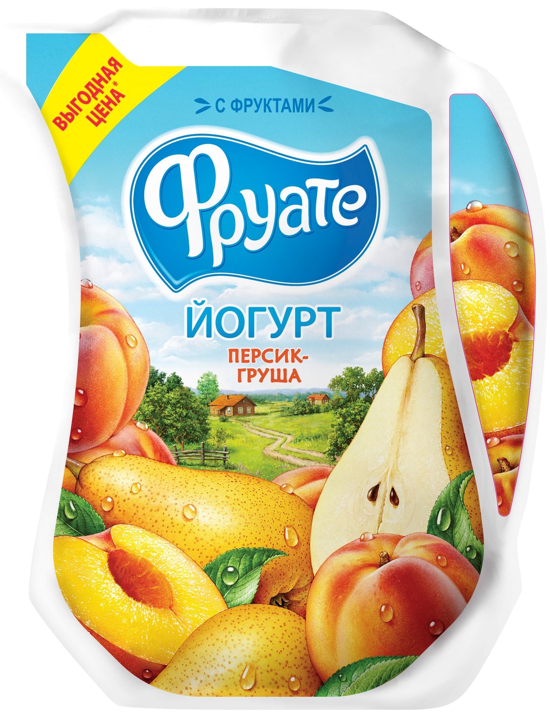 Изображение товара Йогурт питьевой Фруате Персик-груша 1.5% 950г