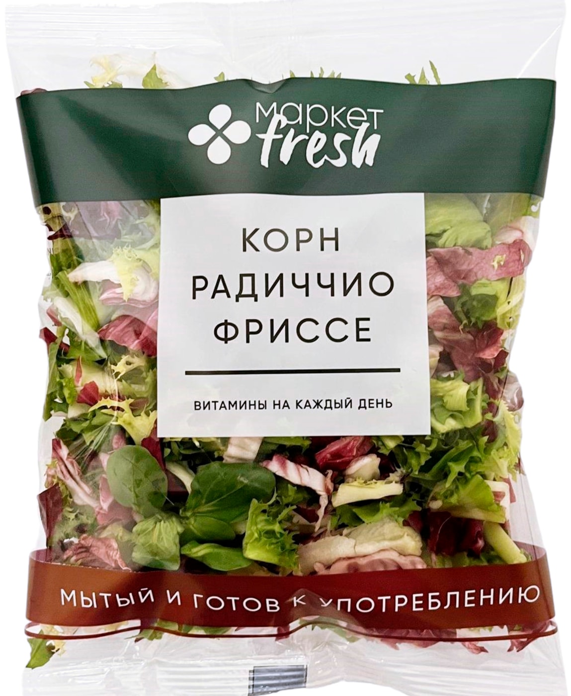 Изображение товара Смесь салатная мытая Фризе-Корн-Радичио 140г