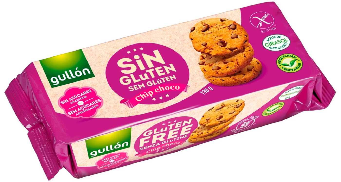 Изображение товара Печенье с кусочками шоколада Gullon без сахара и глютена 130г