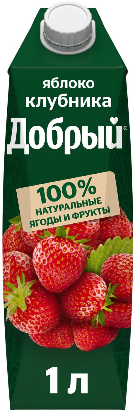 Изображение товара Напиток Добрый Яблоко клубника 1л