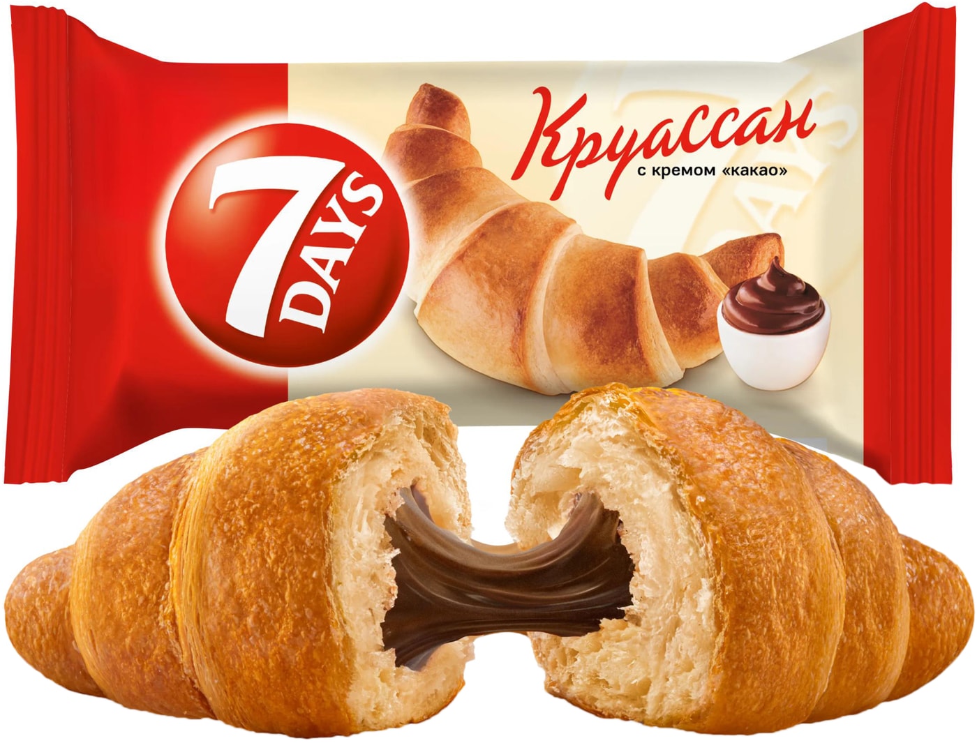Изображение товара Круассан 7 Days с кремом Какао 65г вкус бестселлер удобное упакование