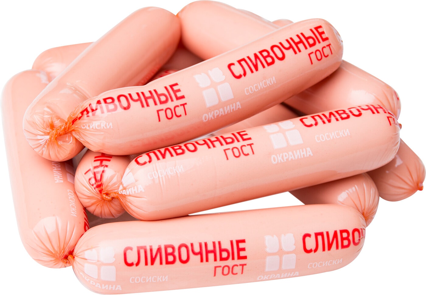 Изображение товара Сосиски Окраина сливочные 0.9-1.1кг