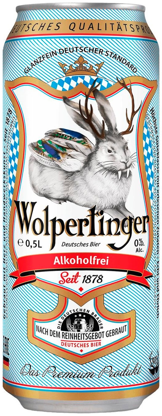 Изображение товара Пиво Wolpertinger безалкогольное 0% 500мл