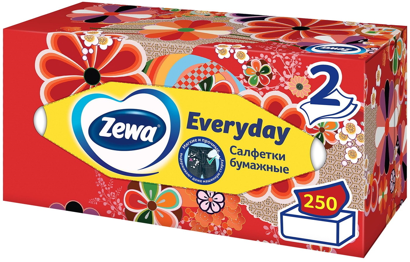 Изображение товара Салфетки бумажные Zewa Everyday косметические 2 слоя 250шт