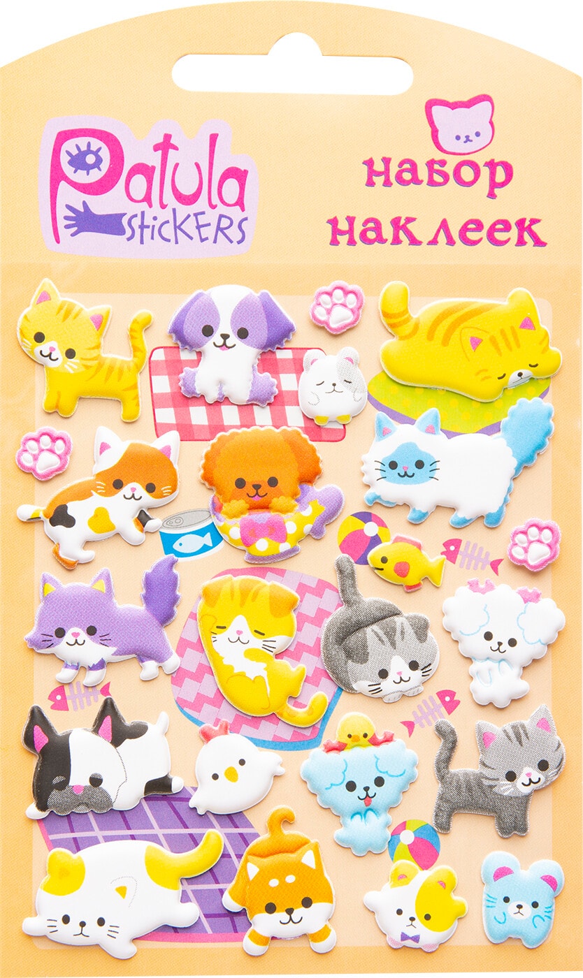 Изображение товара Наклейки Yiwu onccc Patula Stickers Питомцы мягкие в ассортименте