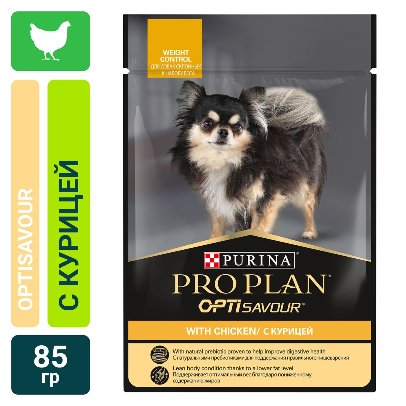 Изображение товара Влажный корм для собак Pro Plan OptiSavour с курицей 85г