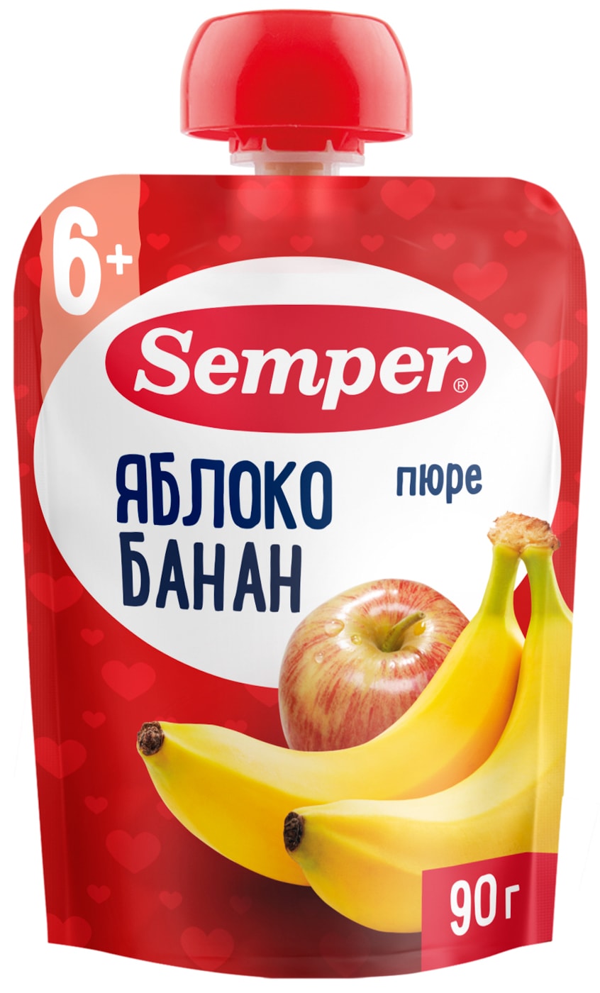 Изображение товара Пюре Semper Яблоко банан с 6 месяцев 90г