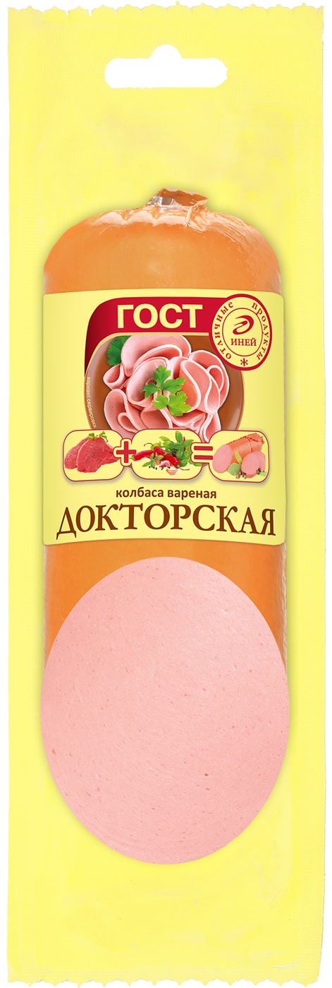 Изображение товара Колбаса Докторская ГОСТ вареная 300г Иней – вкусное мясное изделие высшего качества
