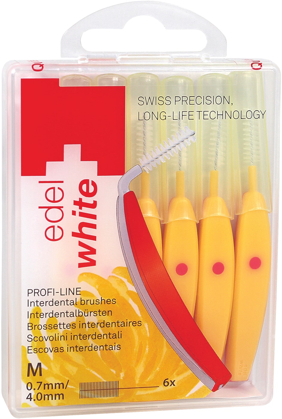 Изображение товара Ершик межзубный Edel+White Profi-Line M 0.7мм с защитными колпачками 6шт