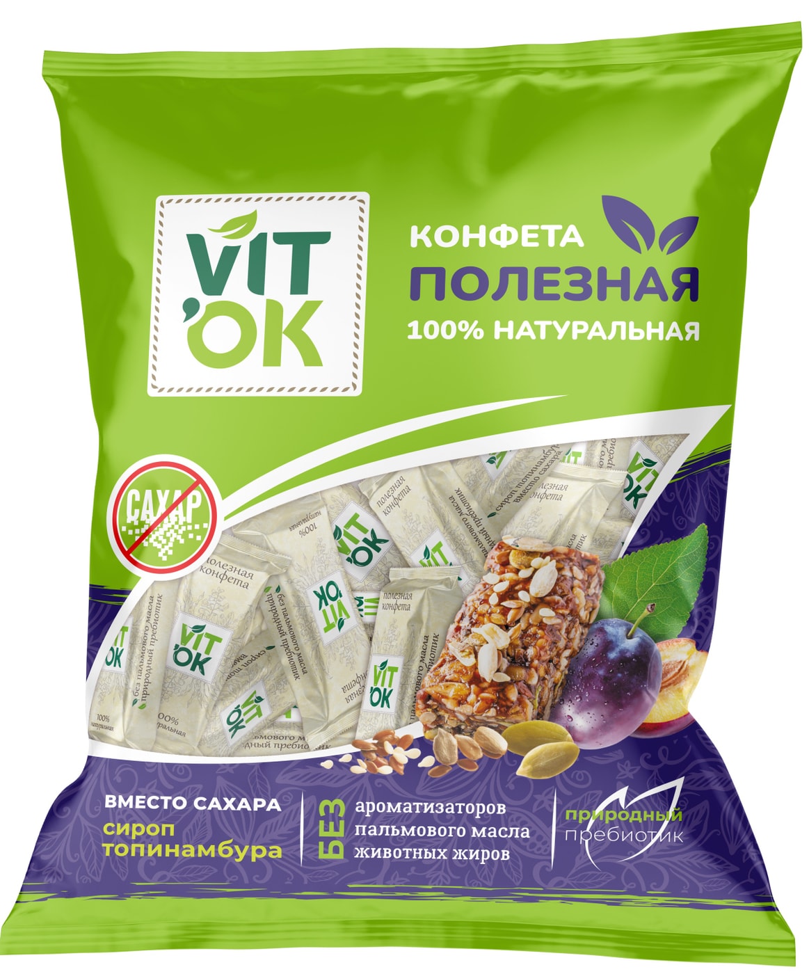 Изображение товара Конфеты VITok неглазированные с топинамбуром 120г
