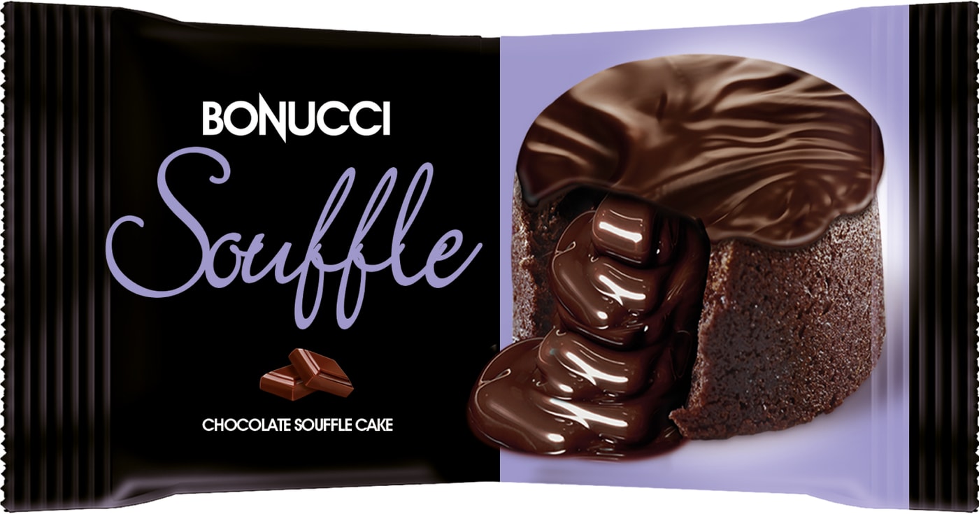 Изображение товара Пирожное Bonucci Souffle бисквитное глазированное с начинкой какао 45г