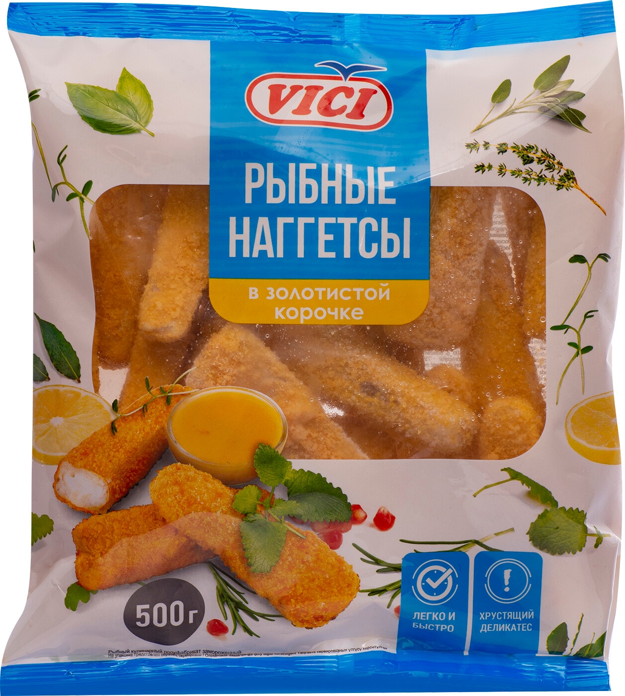 Изображение товара Наггетсы Vici из филе хека в золотистой корочке 500г